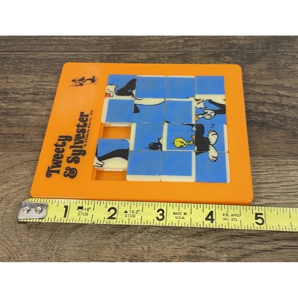 Vintage Sylvester & Tweety Plastic Slide Puzzle 1979 Looney Tunes Warner Bros